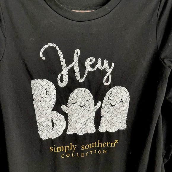 Simply Southern Collection Women's Black Orange Sequin Embellished Hallo… - Picture 5 of 7